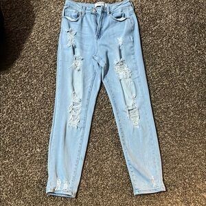Light Blue Distressed Women Jeans